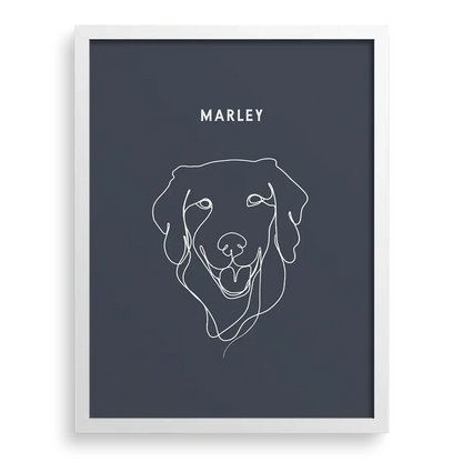 Stylish single-line dog portrait in custom digital format