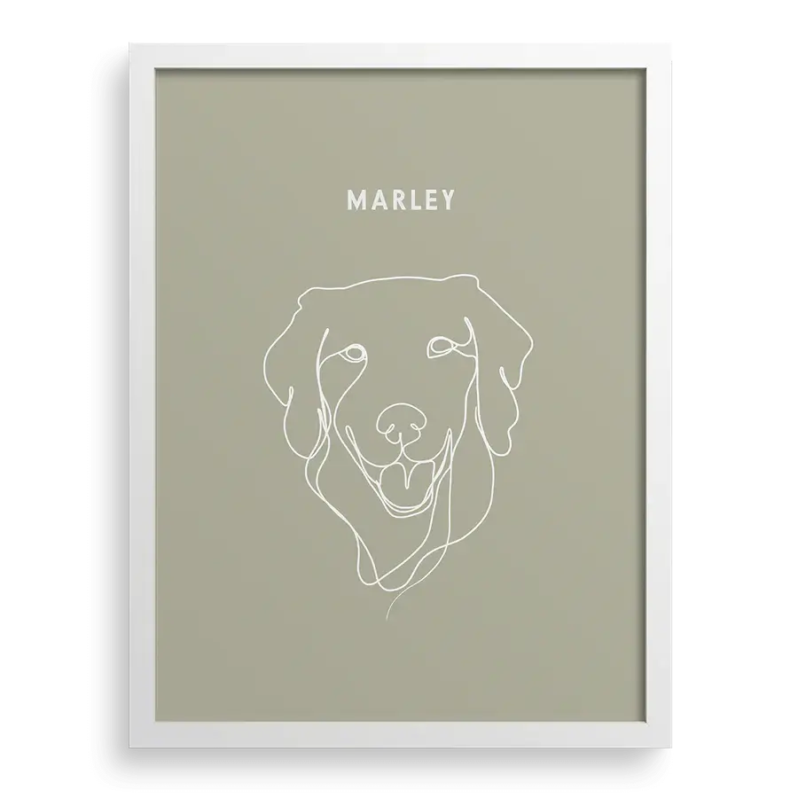 Custom pet line art illustration with clean modern design