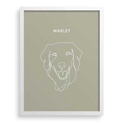 Custom pet line art illustration with clean modern design
