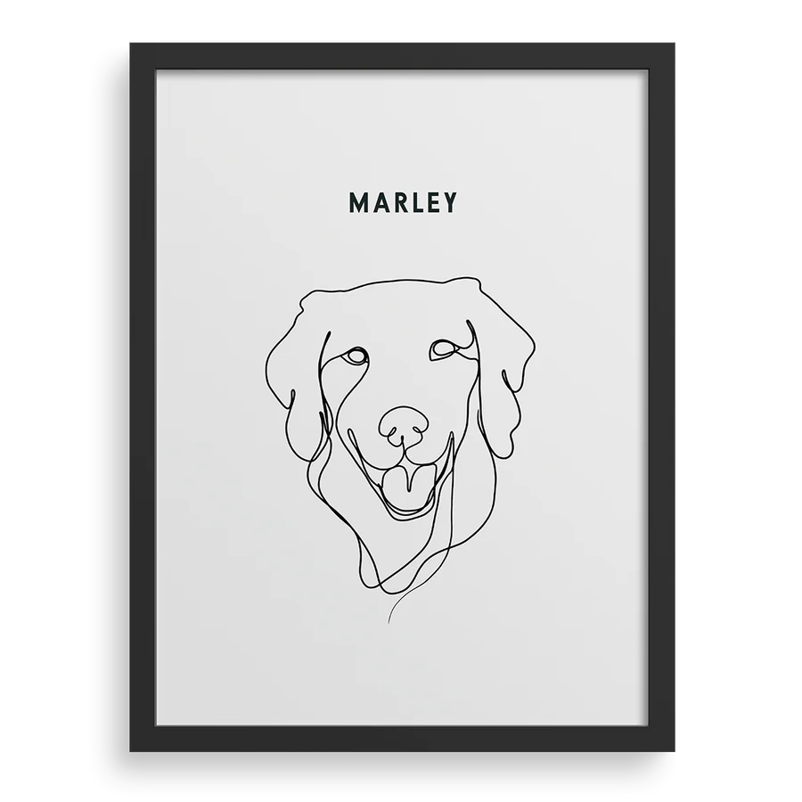 Custom One Pet Line Drawing Portrait