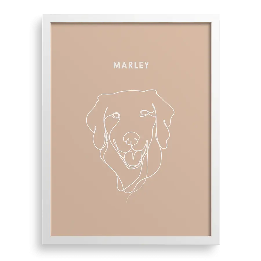 Hand-drawn one-line cat portrait in minimalist style