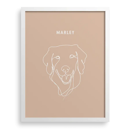 Hand-drawn one-line cat portrait in minimalist style