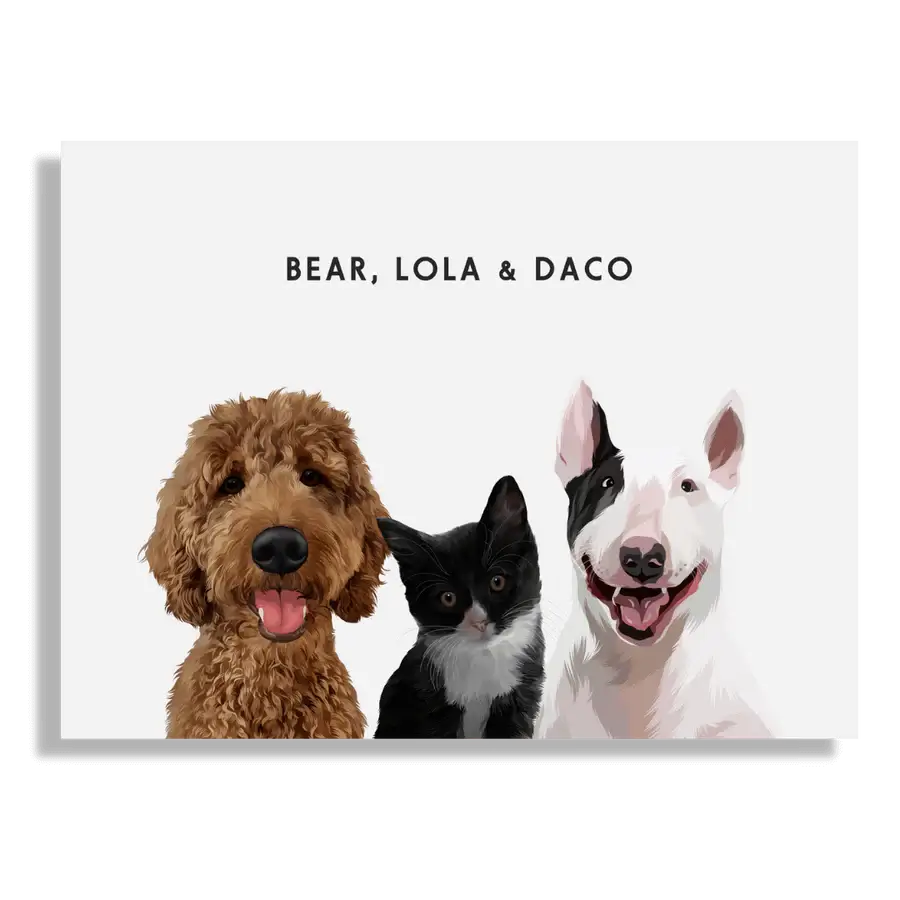 Custom pet art print for gifting to pet owners and families