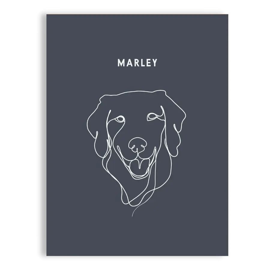 Personalized line drawing pet print for modern home decor