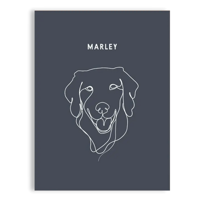 Personalized line drawing pet print for modern home decor