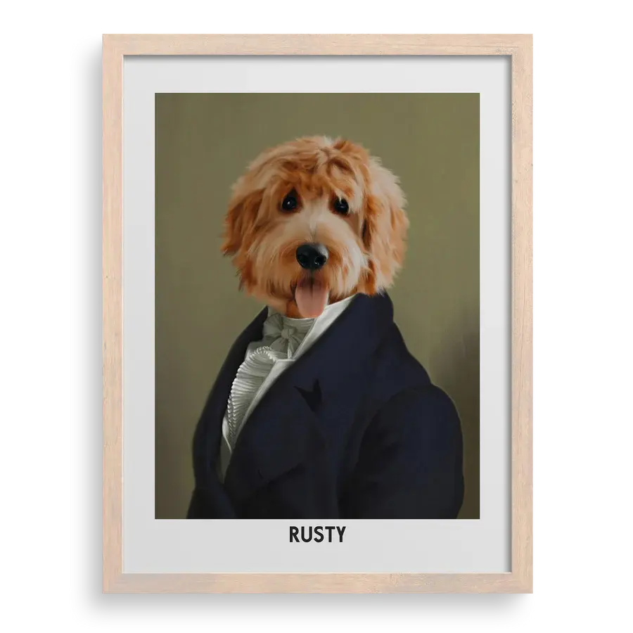 The Dignified Gentleman Custom Pet Portrait PawPixie
