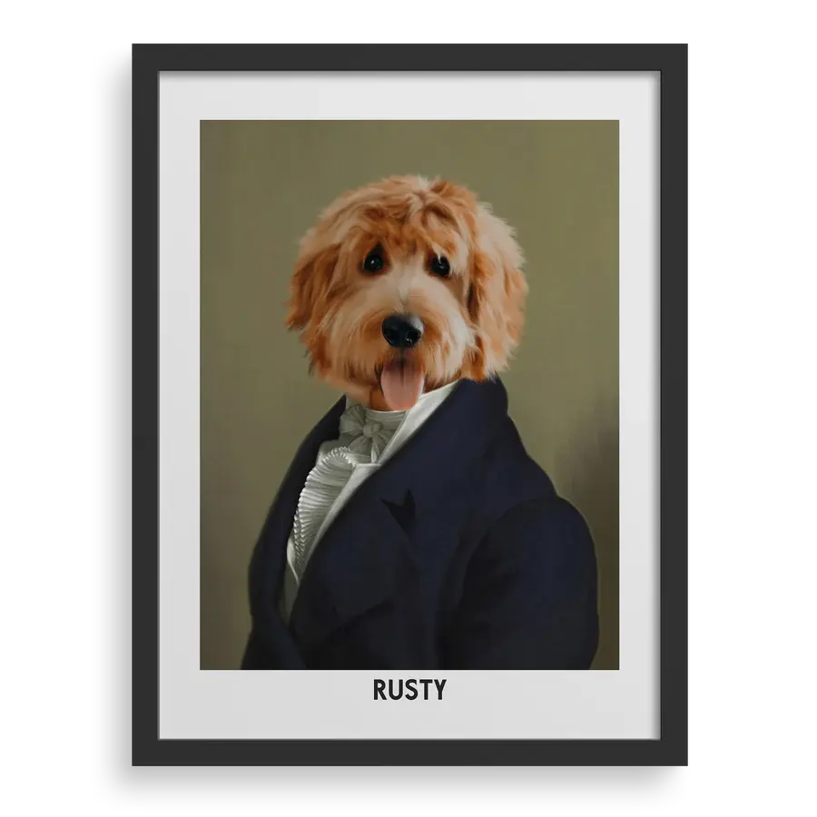 The Dignified Gentleman Custom Pet Portrait PawPixie