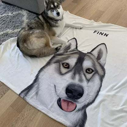 Custom Sherpa Pet Photo Blankets