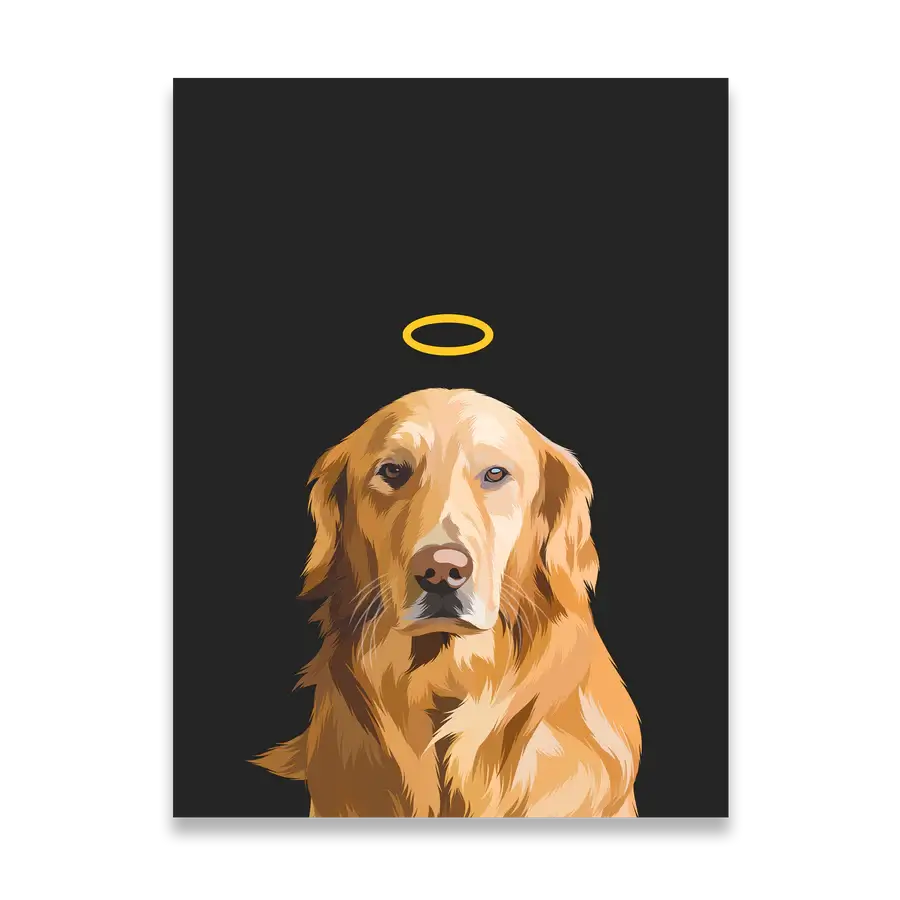 Gentle digital memorial art honoring a dog’s memory