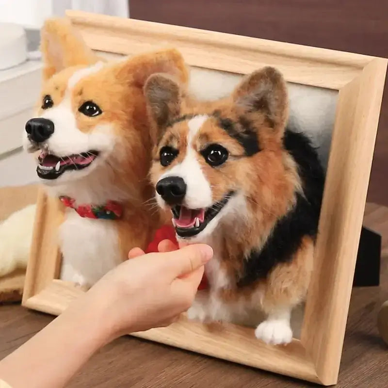 Custom Framed Plush Pet Portrait PawPixie