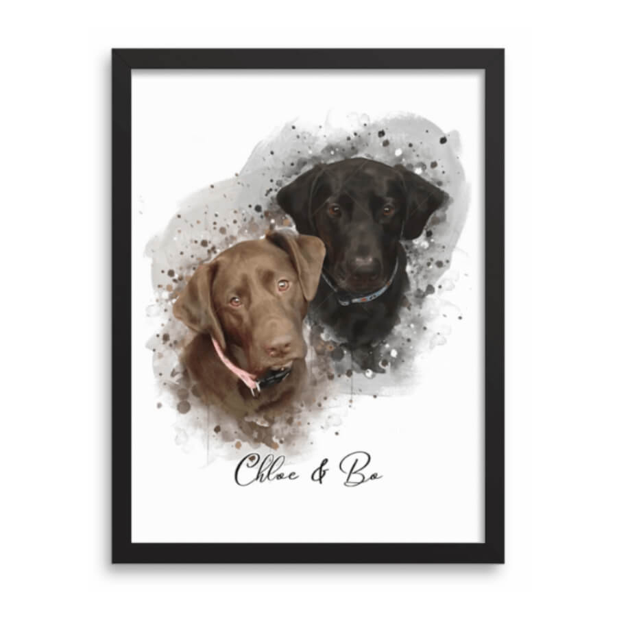 Personalized watercolor painting of Snowy, a loyal white shepherd dog.