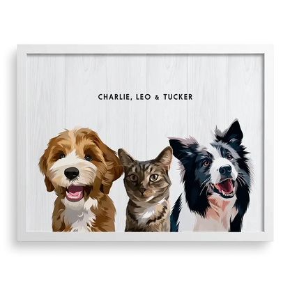 Pet lover gift: Personalized pet wall print with royal frame