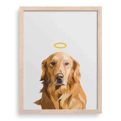 Personalized memory canvas of a dog with angel wings